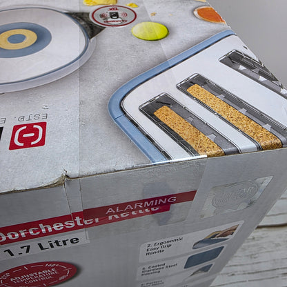 NIB New HADEN Dorchester Stainless Electric Kettle 1.7 Litre Stone Blue 75047- RARE FACTORY SEALED!!!