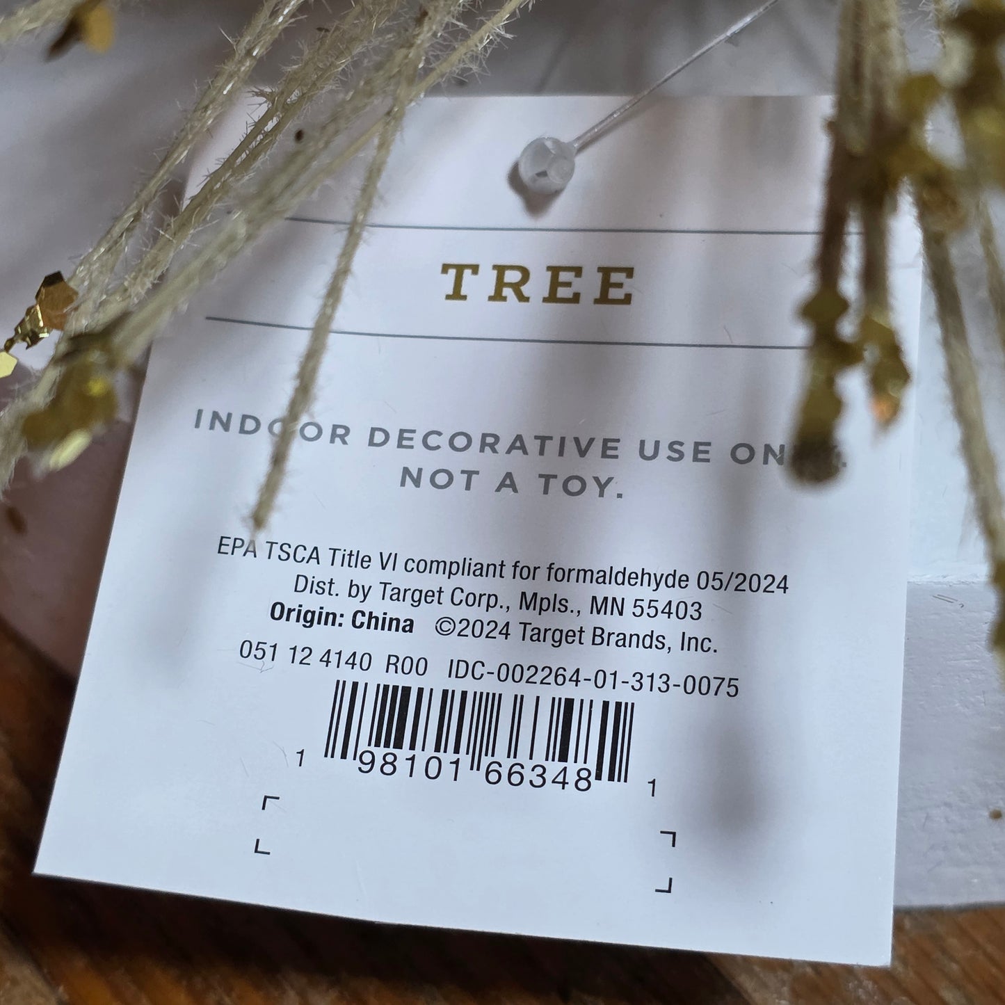 NIB New Wondershop Bottle Brush Tree 36" Gold Holiday Christmas Decor