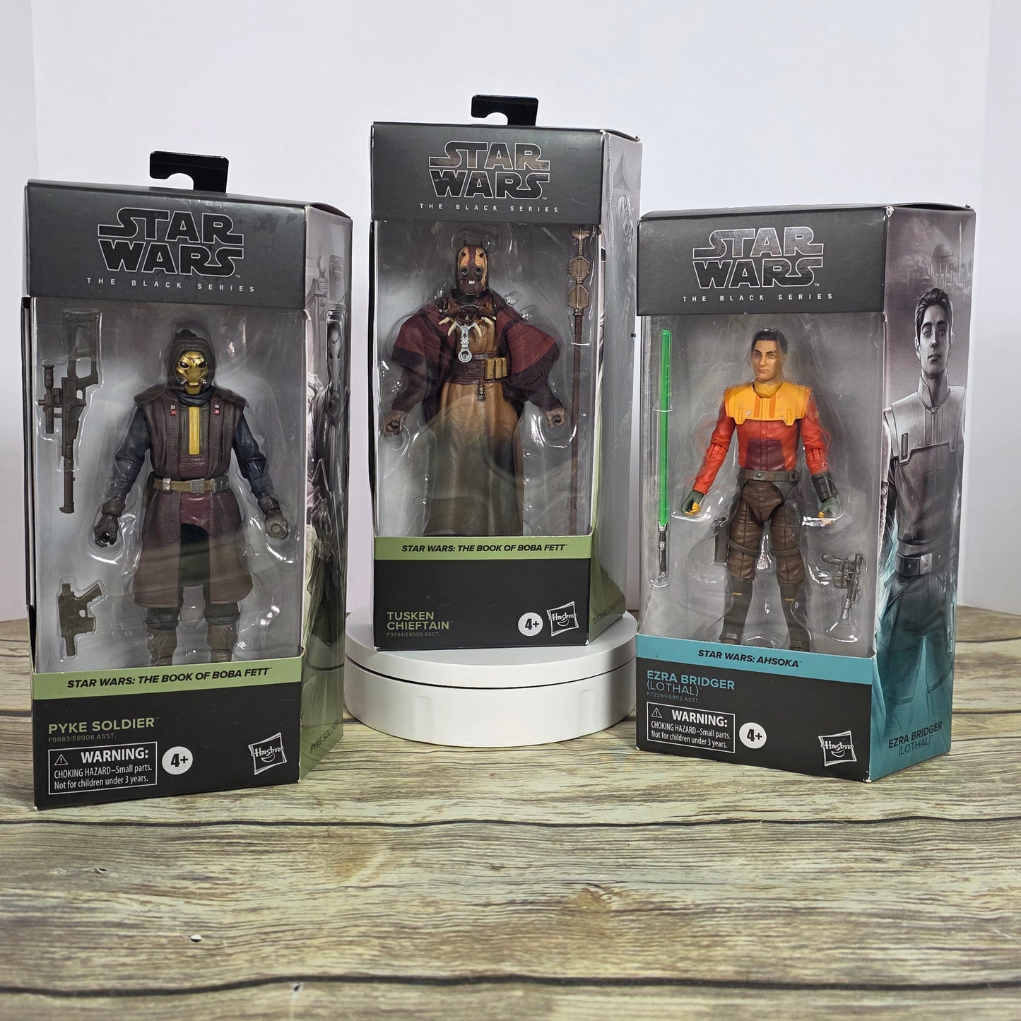Set of 3 NIB New Star Wars The Black Series Action Figures-Pyke Soldier, Tusken Chieftain,Ezra Bridger