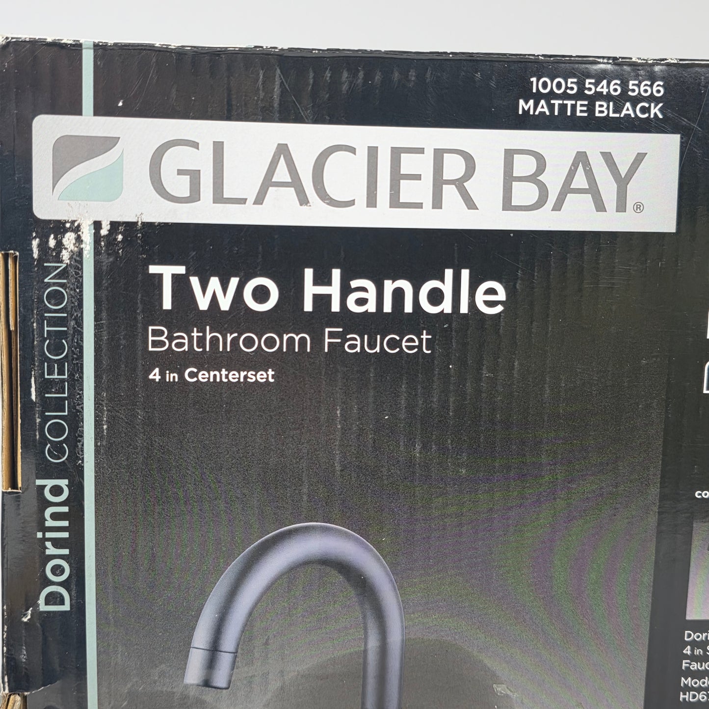 NIOB New Glacier Bay Two Handle Bathroom Faucet 4 in Centerset Matte Black 1005 546 566