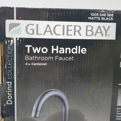 NIOB New Glacier Bay Two Handle Bathroom Faucet 4 in Centerset Matte Black 1005 546 566