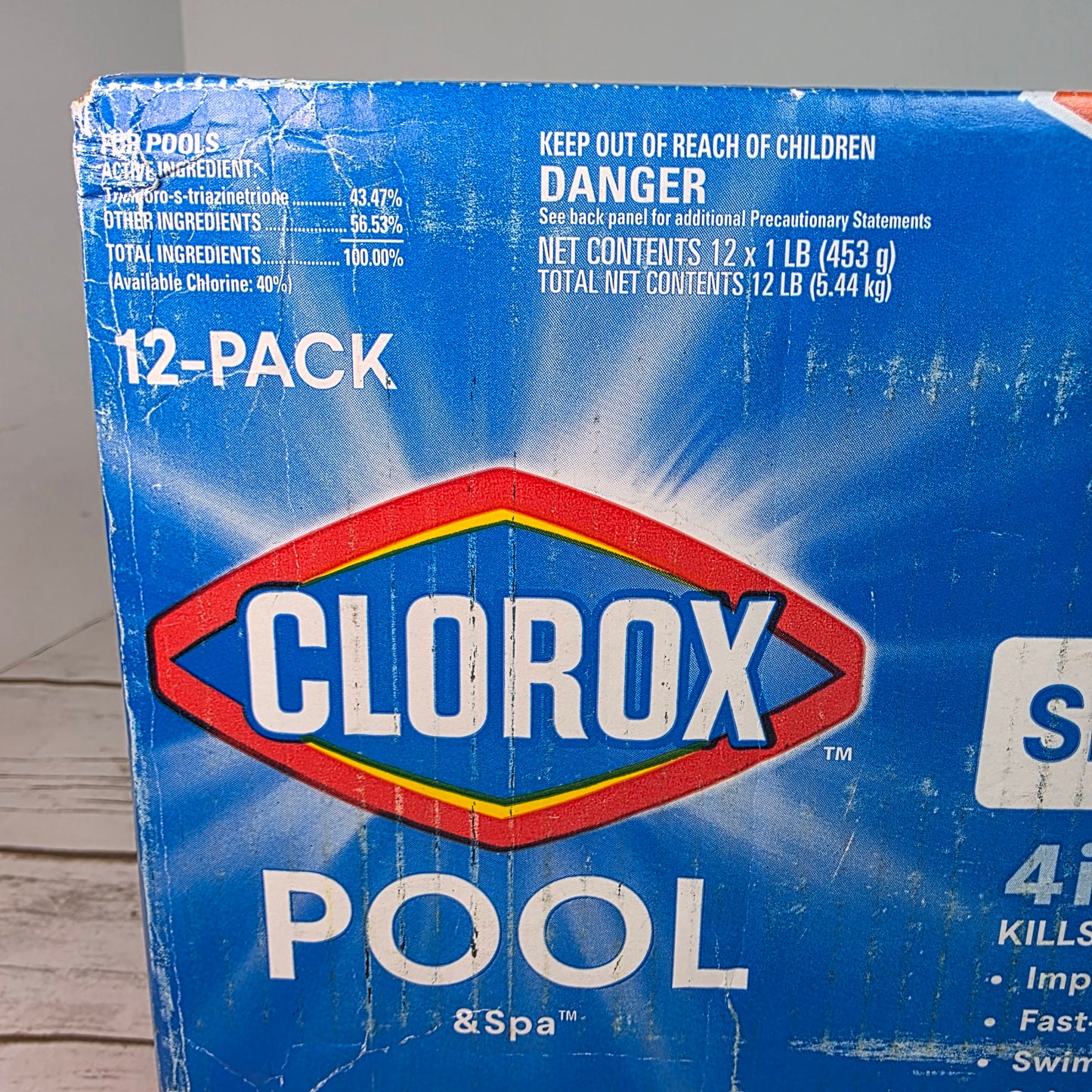 Clorox® Pool&Spa™ Shock Clear, for Crystal Clear Swimming Pool Water, Swim-ready in 15 minutes, Suitable for vinyl pools (12-Pack)
