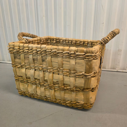 NWT New Threshold Woven Floor Basket Rataan & Banana Bark 18Lx16Wx12H