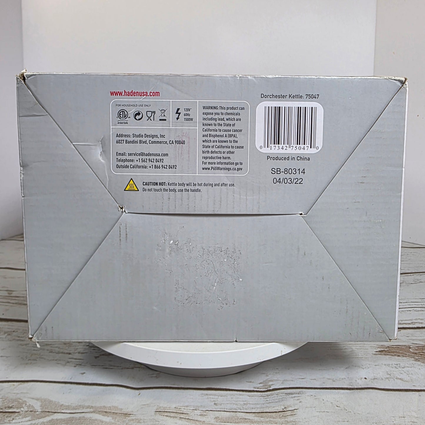 NIB New HADEN Dorchester Stainless Electric Kettle 1.7 Litre Stone Blue 75047- RARE FACTORY SEALED!!!