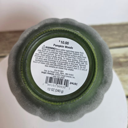 NWT New Pumpkin Woods Frosted Glass 12 Oz Scented Candle- Set of 4