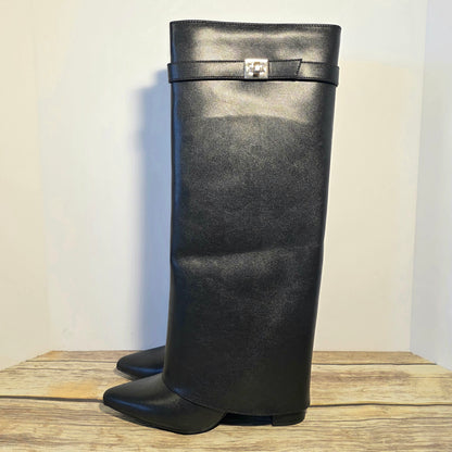 Women's Tambra Fold Over Tall Boots  7.5 A New Day™ Black