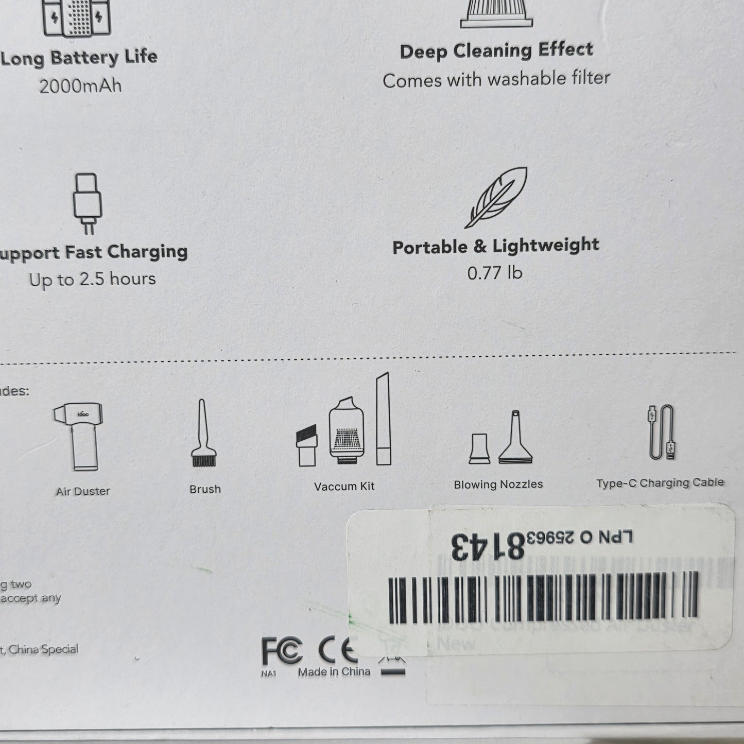 NIOP Idoo Air Duster with Attachments I-G-02 Black