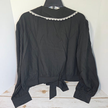 NWT New Belle Pogue Elegant Retro Blouse Black 2XL