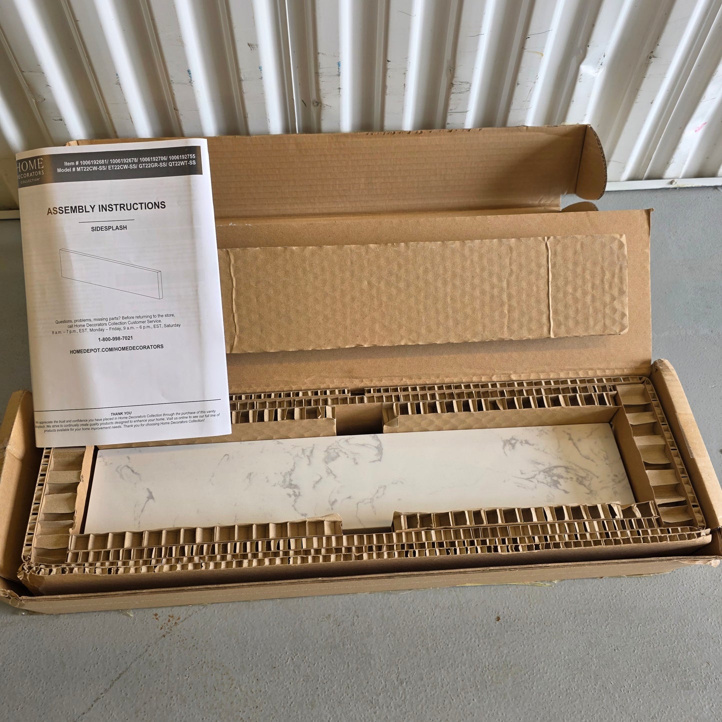 New Home Decorators CALA WHITE Engineered Stone Sidesplash ET22CW-SS