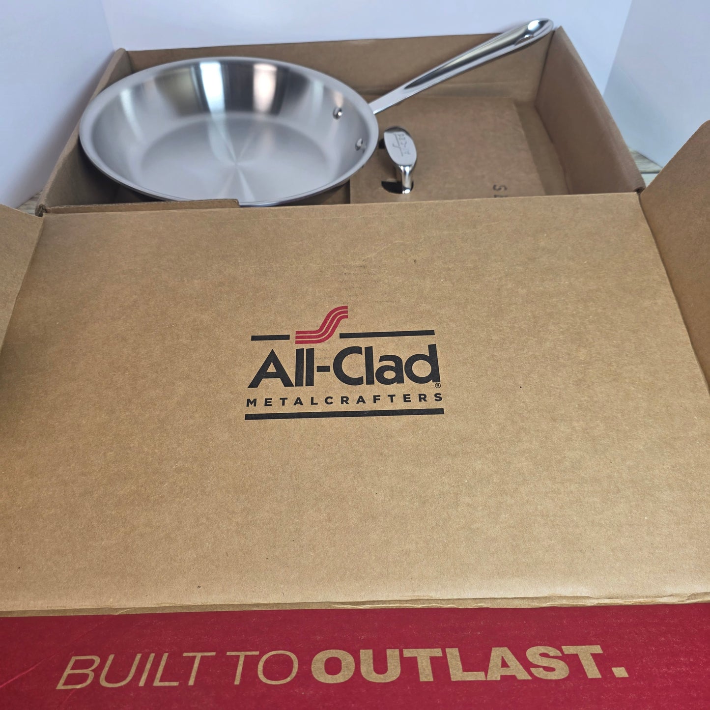 NIB New All-Clad Metalworkers 10" D3 Stainless Steel Covered Fry Pan 3582405-03