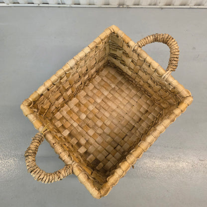 NWT New Threshold Woven Floor Basket Rataan & Banana Bark 18Lx16Wx12H