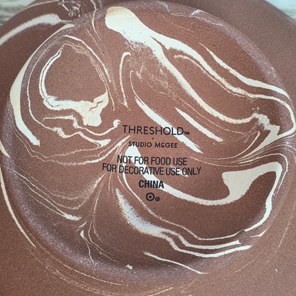 New Studio McGee Orange Swirl Decorative Bowl 10"