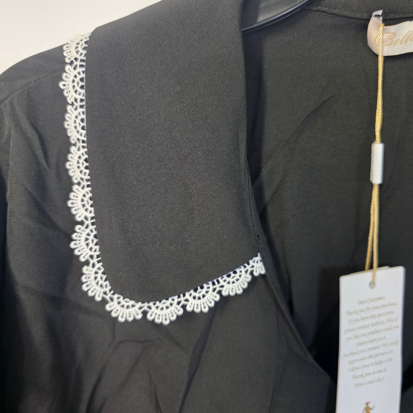 NWT New Belle Pogue Elegant Retro Blouse Black 2XL