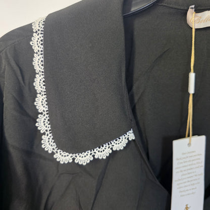 NWT New Belle Pogue Elegant Retro Blouse Black 2XL