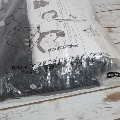 HIPPIH Foldable Dog Car Booster Seat With Paw Print Design