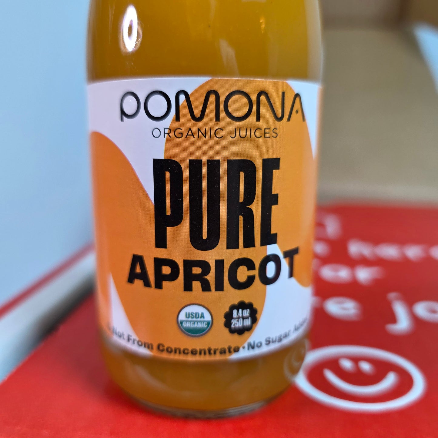 Pomona Organic Apricot Juice, Cold Pressed USDA Organic Juices, 100% Apricots, No Added Sugar, Not From Concentrate, Vegan, Kosher, Non GMO, Pasteurized, 8.4 oz Glass Bottles (Pack of 12)(Packaging May Vary)