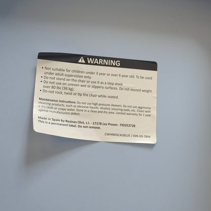 Set of 4 Resol Kids Chairs Dd Julieta by Joan Gaspar 009-09-7894 CWhimsical Blue