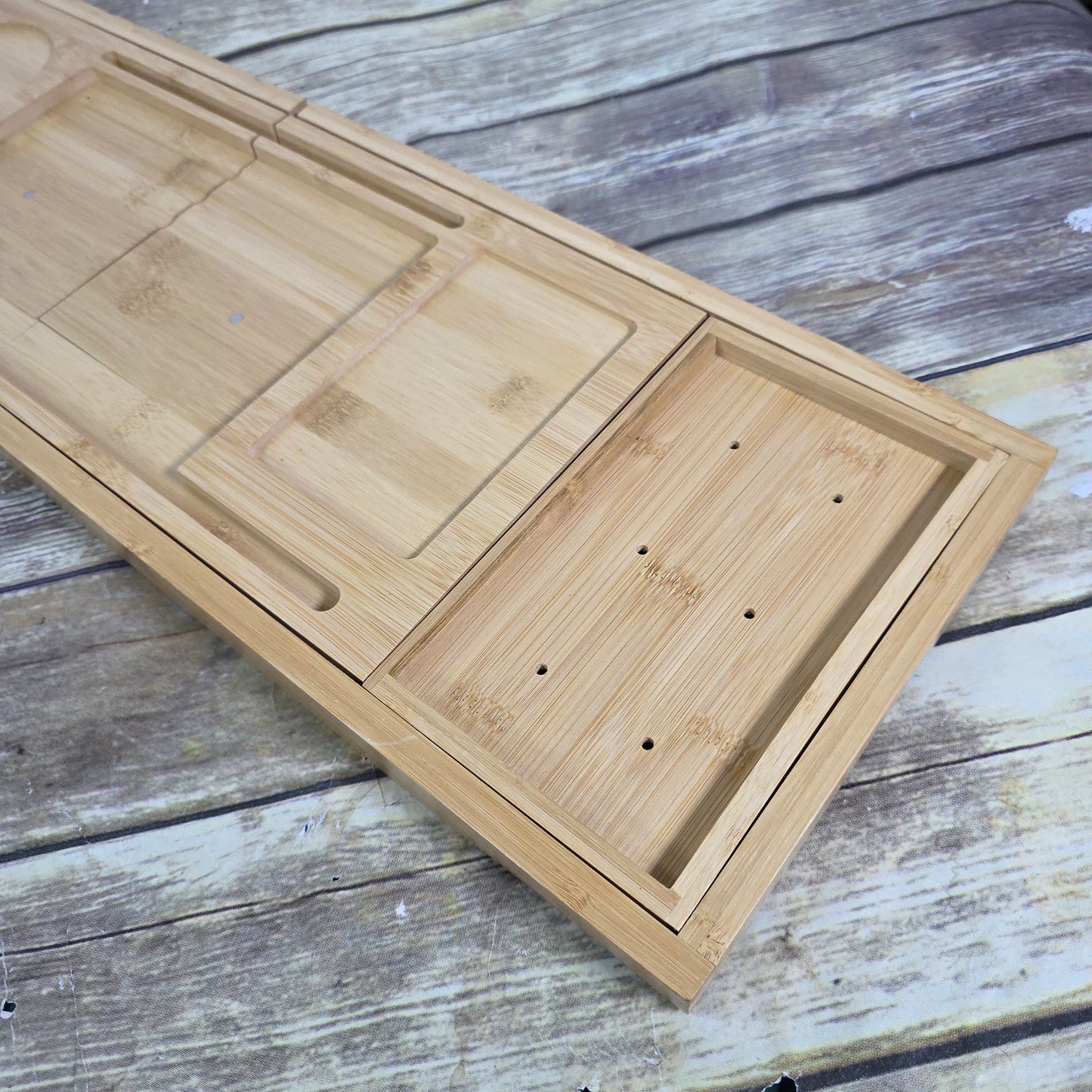 New Luxury Spa Style Divided Wooden Bath Tray