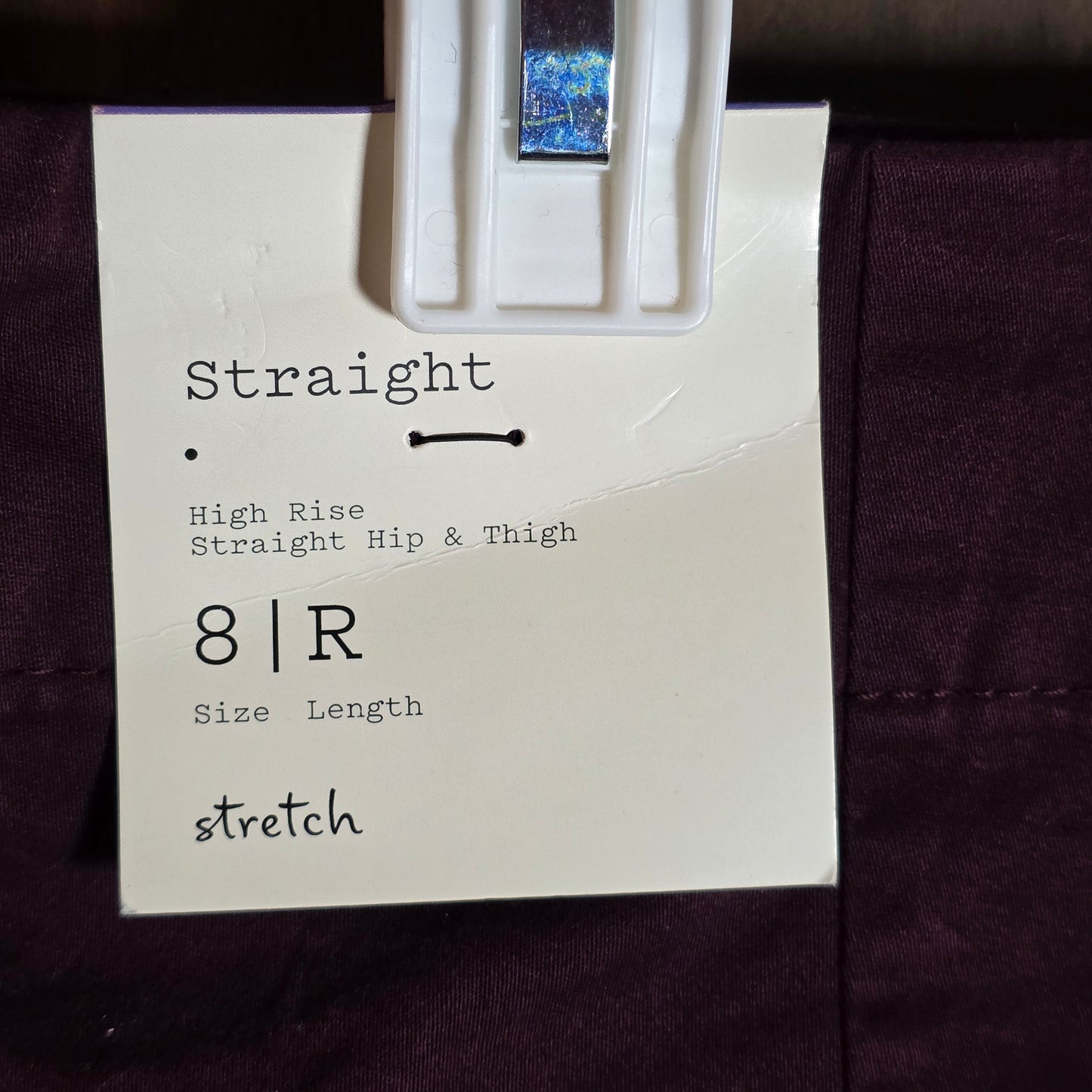 NWT New Women's A New Day Straight Leg High Rise Pants 8 R Burgundy X2EE61