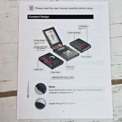 New Minimalist Airtag Wallet Carbon Fiber