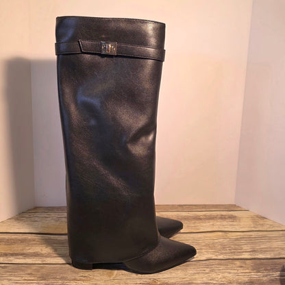 Women's Tambra Fold Over Tall Boots  7.5 A New Day™ Black