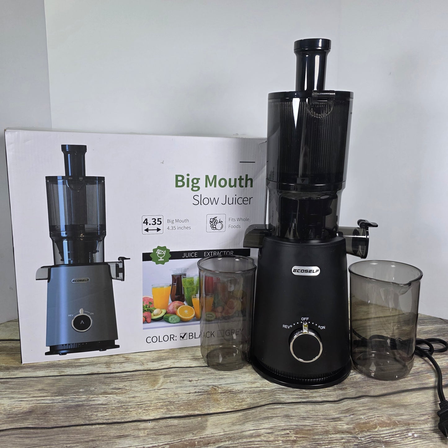 NIOB New Ecoself Big Mouth Slow Juicer Black SJ-050C