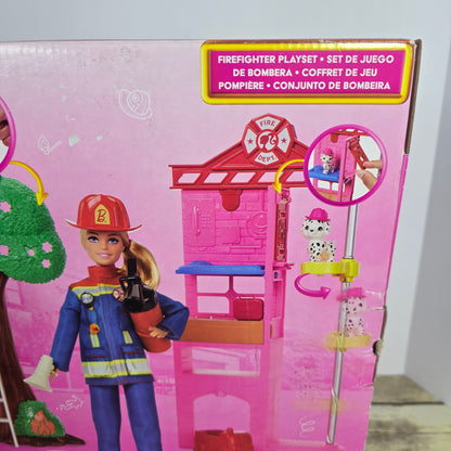 NIB Barbie You Can Be Anything Firefighter Playset