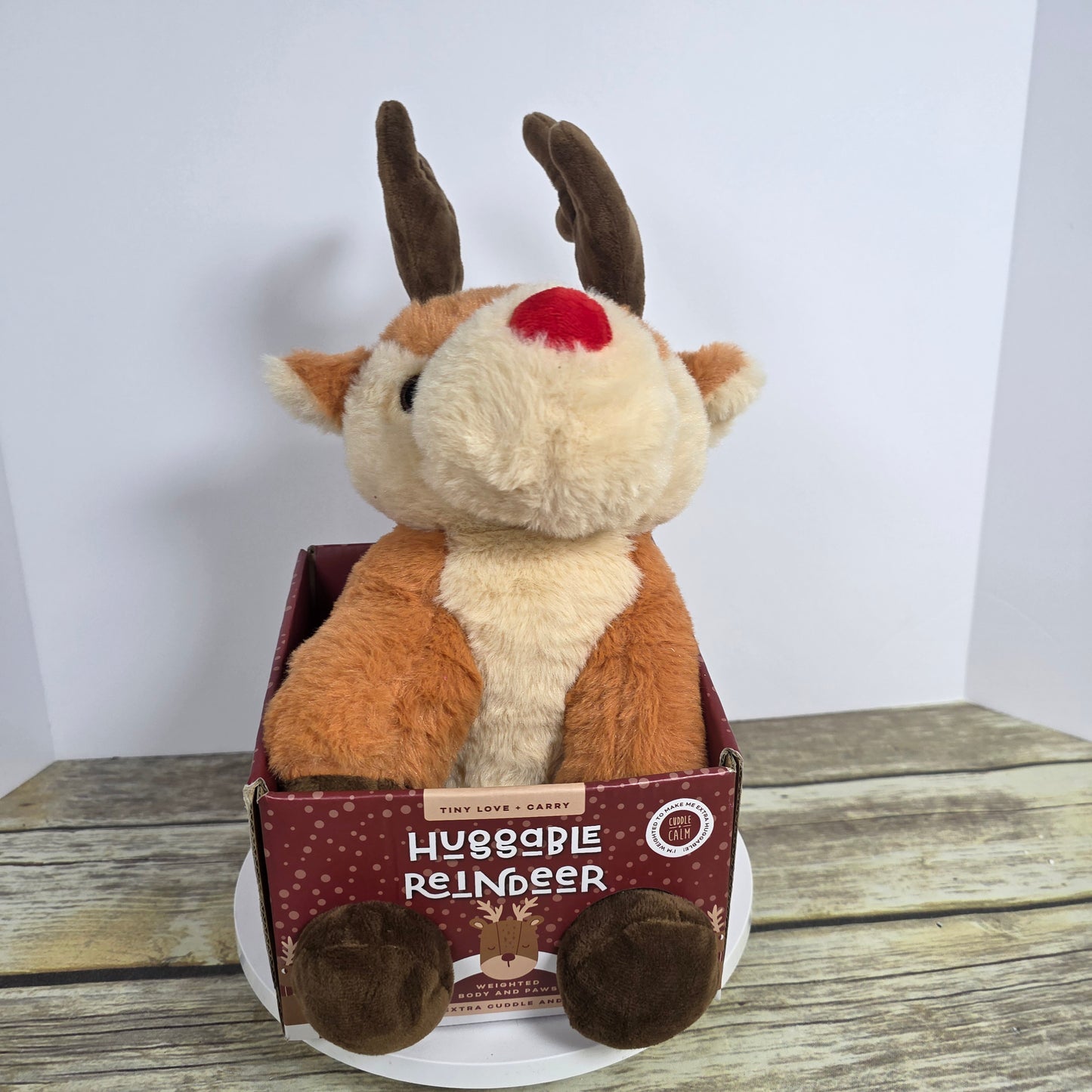 New Tiny Love + Carry Huggable Reindeer Weighted Body & Paws Calm Comfort Plushie