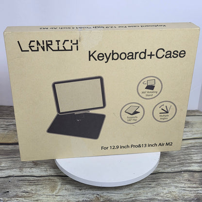 NIB New LENRICH Keyboard+Case for 12.9" Pro & 13" Air M2