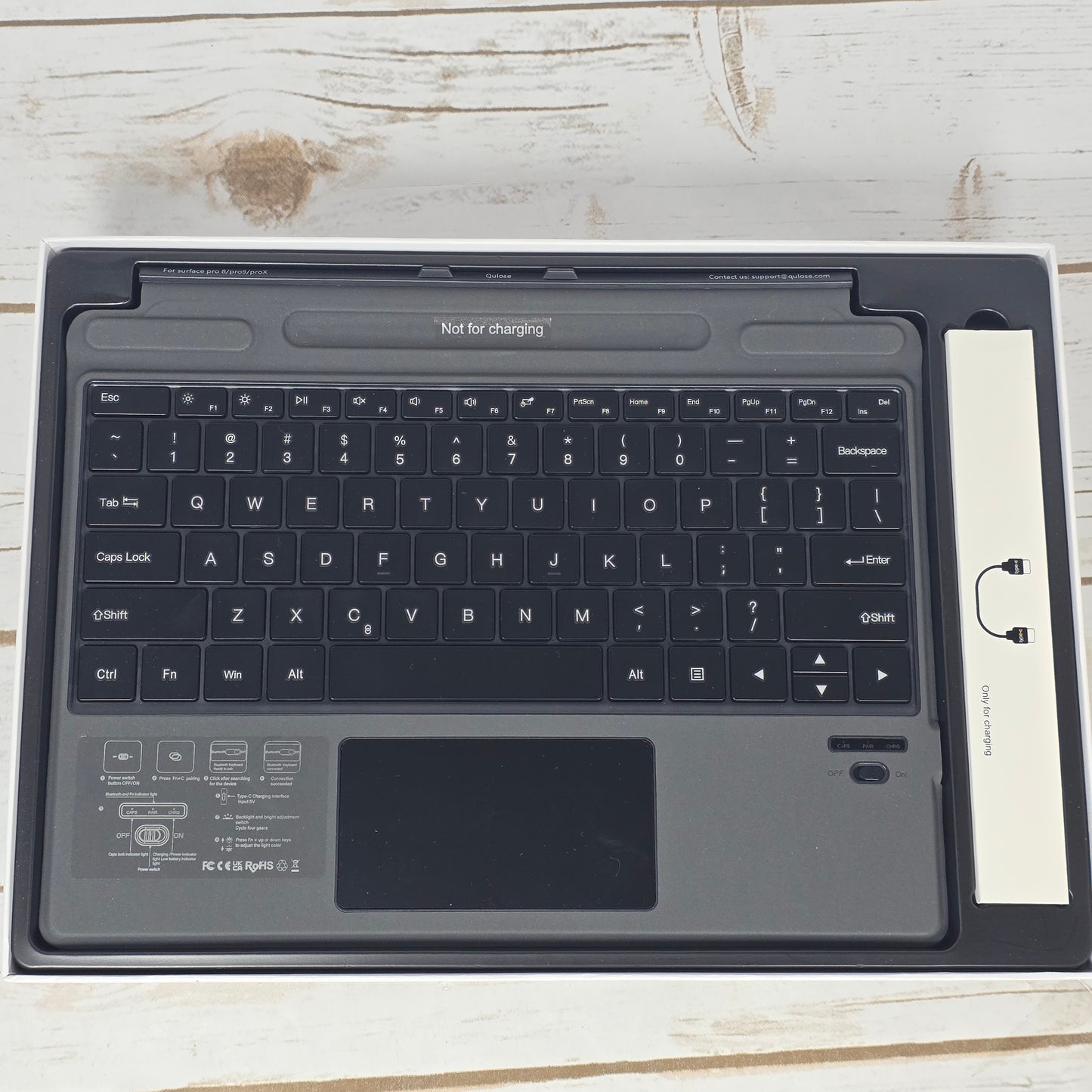 NIB New QULOSE Touchpad Keyboard for Surface Pro 8 / Pro X