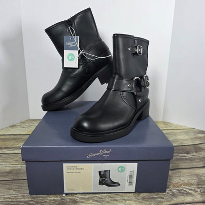 NIB New Universal Thread Connor Ankle Boots Black Biker Womens 8.5 / 9
