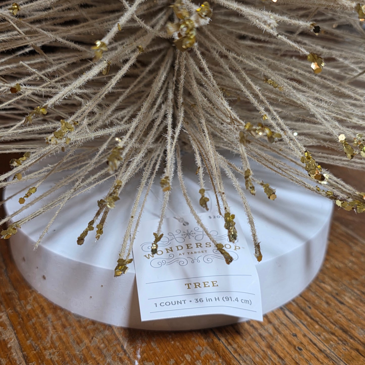 NIB New Wondershop Bottle Brush Tree 36" Gold Holiday Christmas Decor