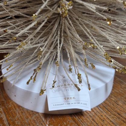 NIB New Wondershop Bottle Brush Tree 36" Gold Holiday Christmas Decor