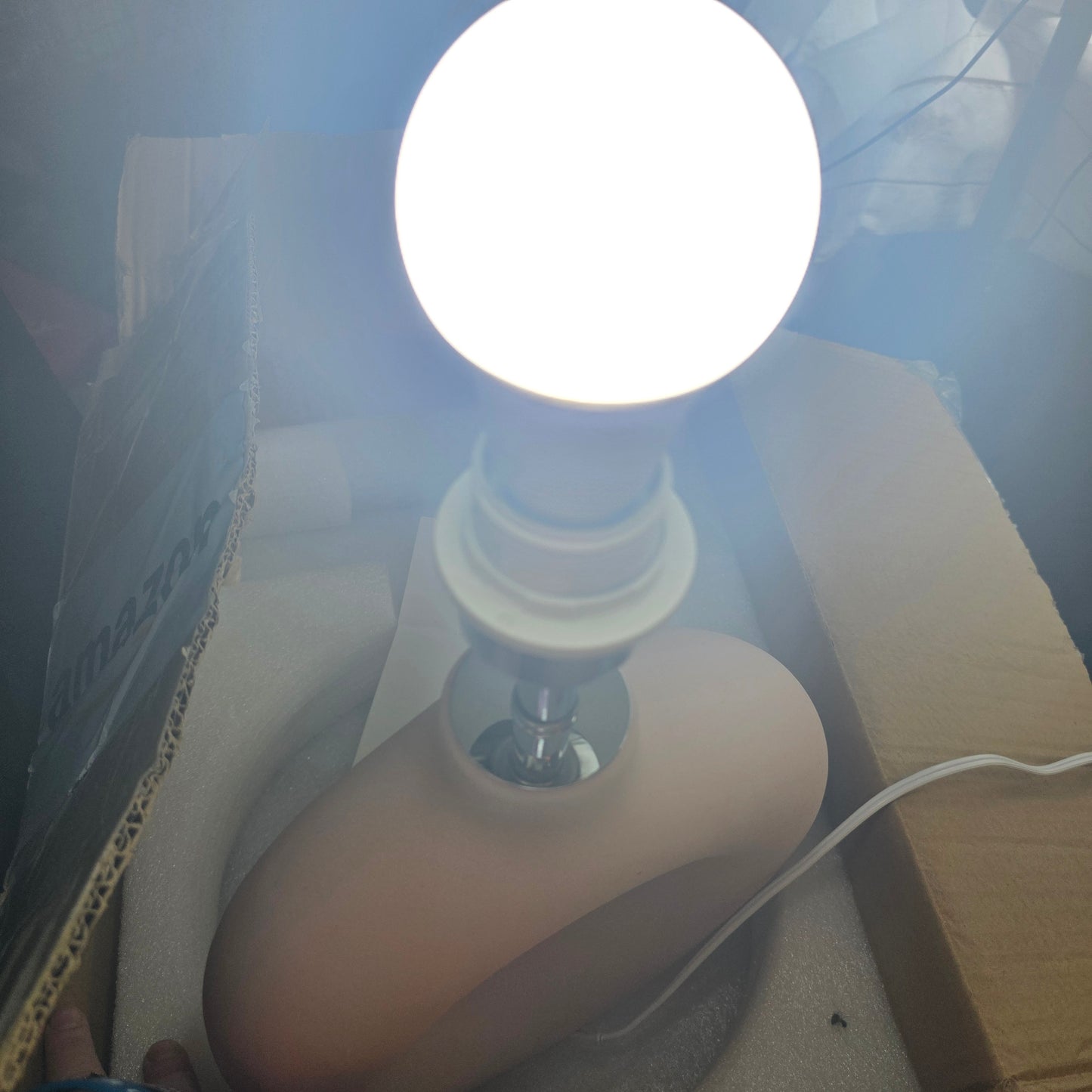 New Pink Ceramic Table Lamp for Living Room Bedroom, 21" Modern Bedside Lamps