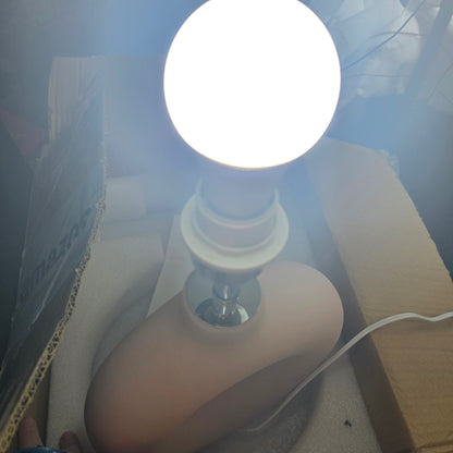 New Pink Ceramic Table Lamp for Living Room Bedroom, 21" Modern Bedside Lamps