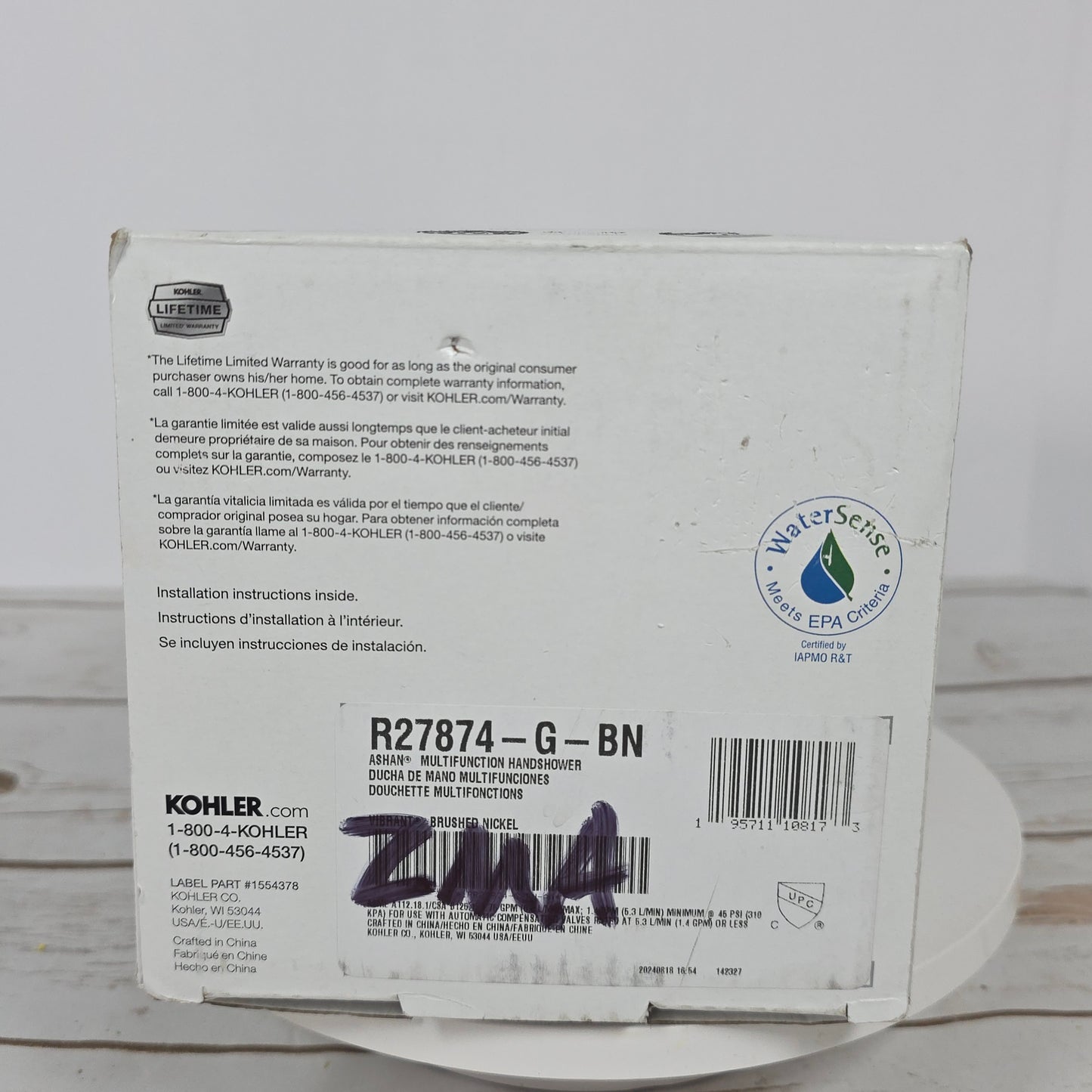 NIOP New KOHLER Ashan Multifunction Handshower Brushed Nickel R27874-G-BN