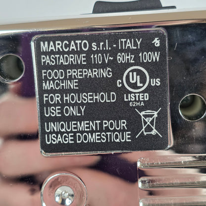 MARCATO Made in Italy Pastadrive 110V Electric Pasta Machine, Chrome Steel