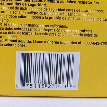 Set of 2 NIB New CHERNE 3" (75 mm) Test-Ball Plug for Pipes & Drains Part No. 270032