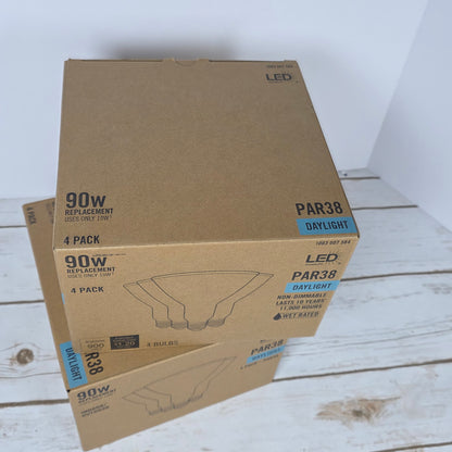 Lot of 2 Boxes of New 4-Pack LED Technology 90W Replacment PAR38 Daylight Wet Rated