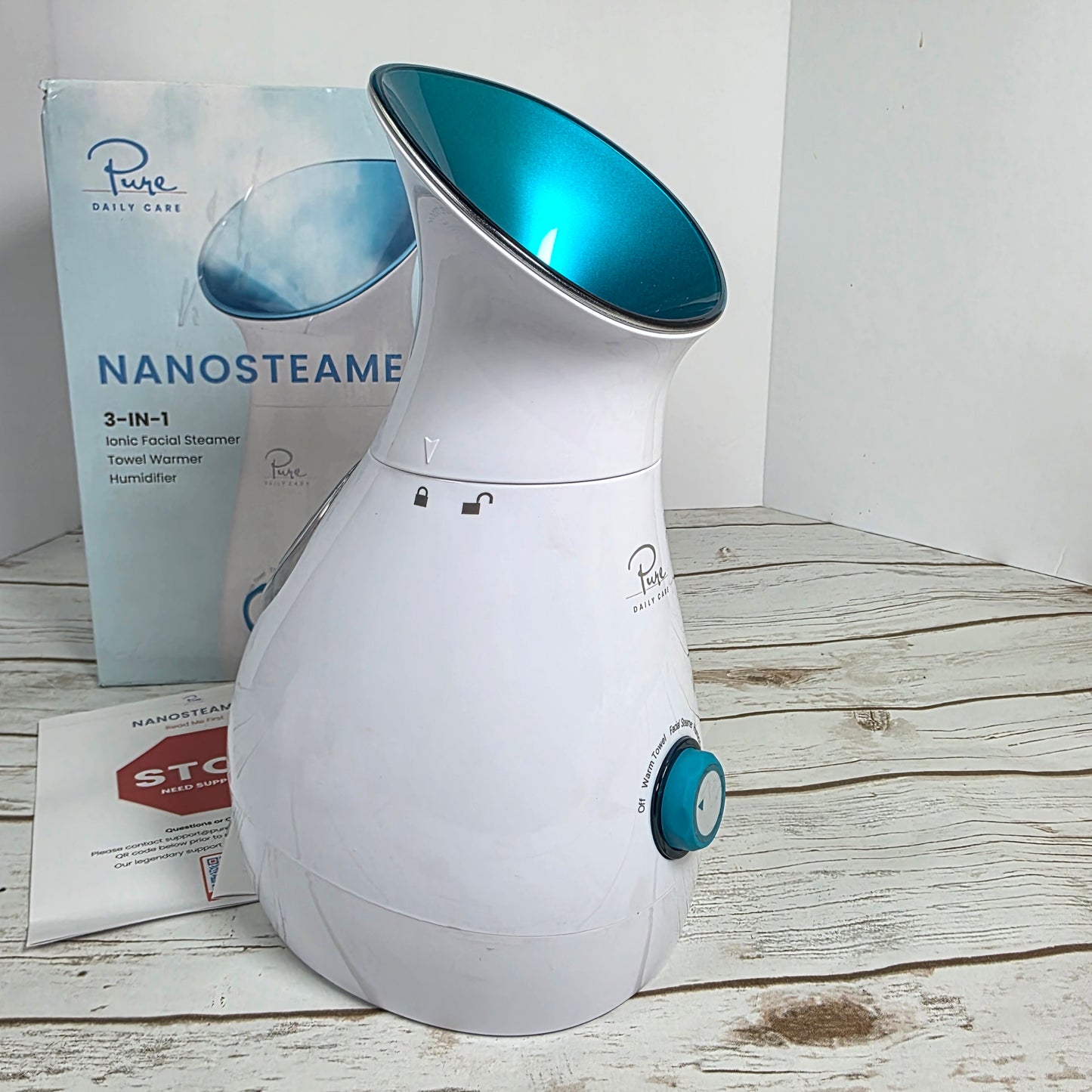 NIOB New Pure NANOSTEAMER  3-in-1 Ionic Facial Steamer Towel Warmer Humidifier PDC-4001