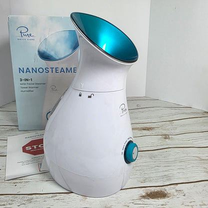 NIOB New Pure NANOSTEAMER  3-in-1 Ionic Facial Steamer Towel Warmer Humidifier PDC-4001