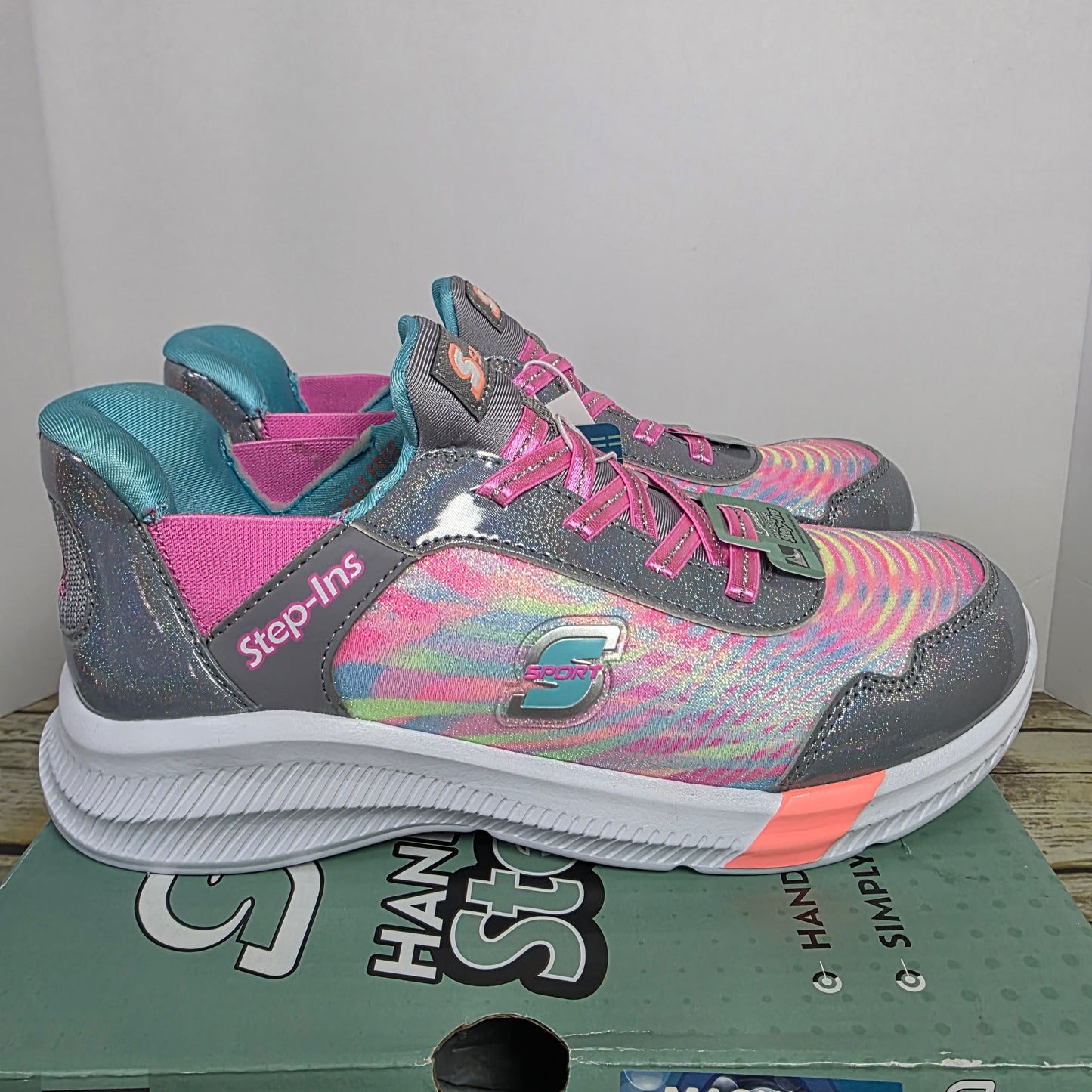 NIB New S Sport by Skechers Kristin Hands Free Step-Ins Pink Girls 4