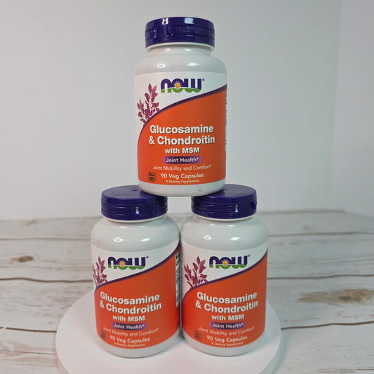 3 Bottles of New NOW Glucosamine & Chondroitin w/ MSM Joint Health