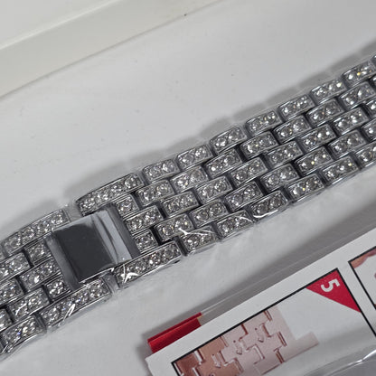 New Dystom Bling Bands Smart Watch Wristband Silver Metal