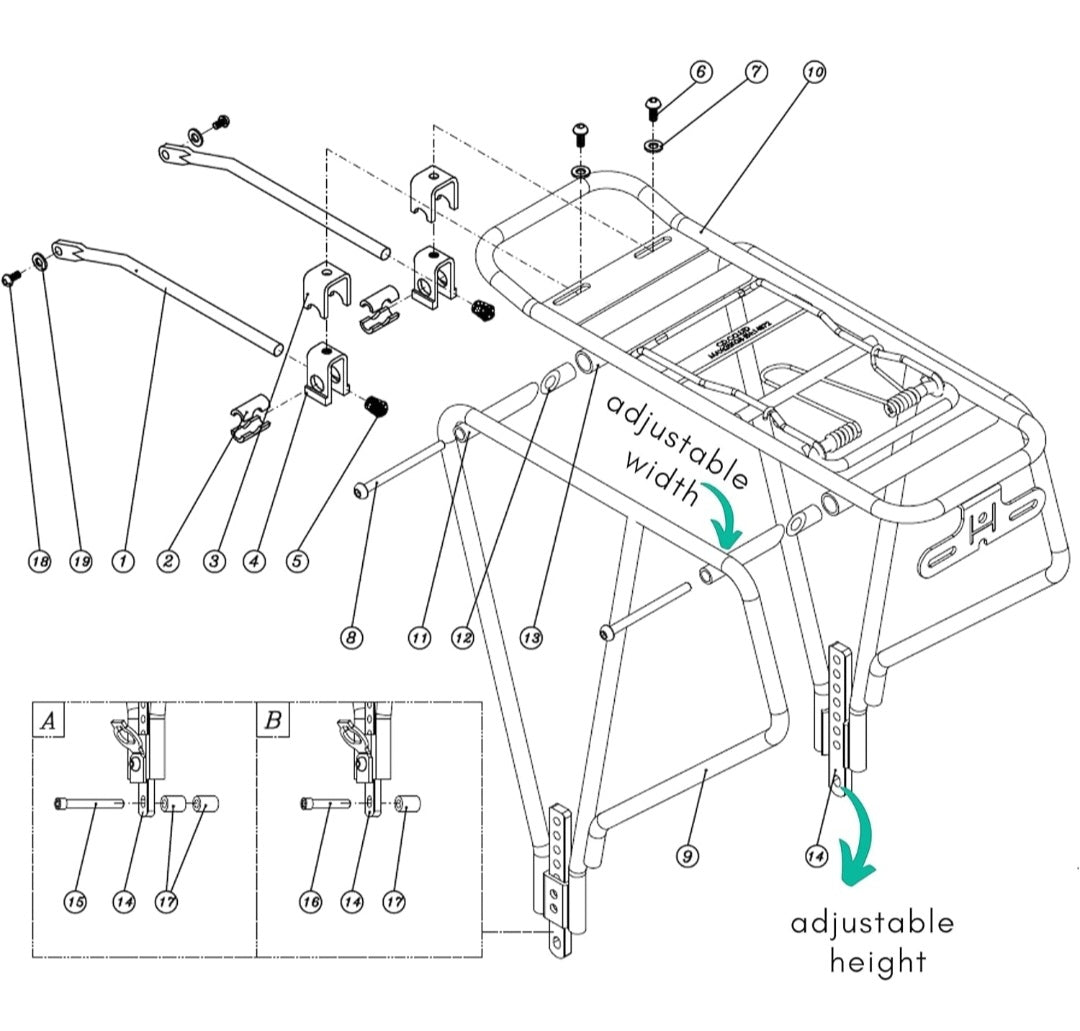 VINCITA Fat Tire Bike Cargo Luggage Rack Max Load 60lbs. MISSING HARDWARE