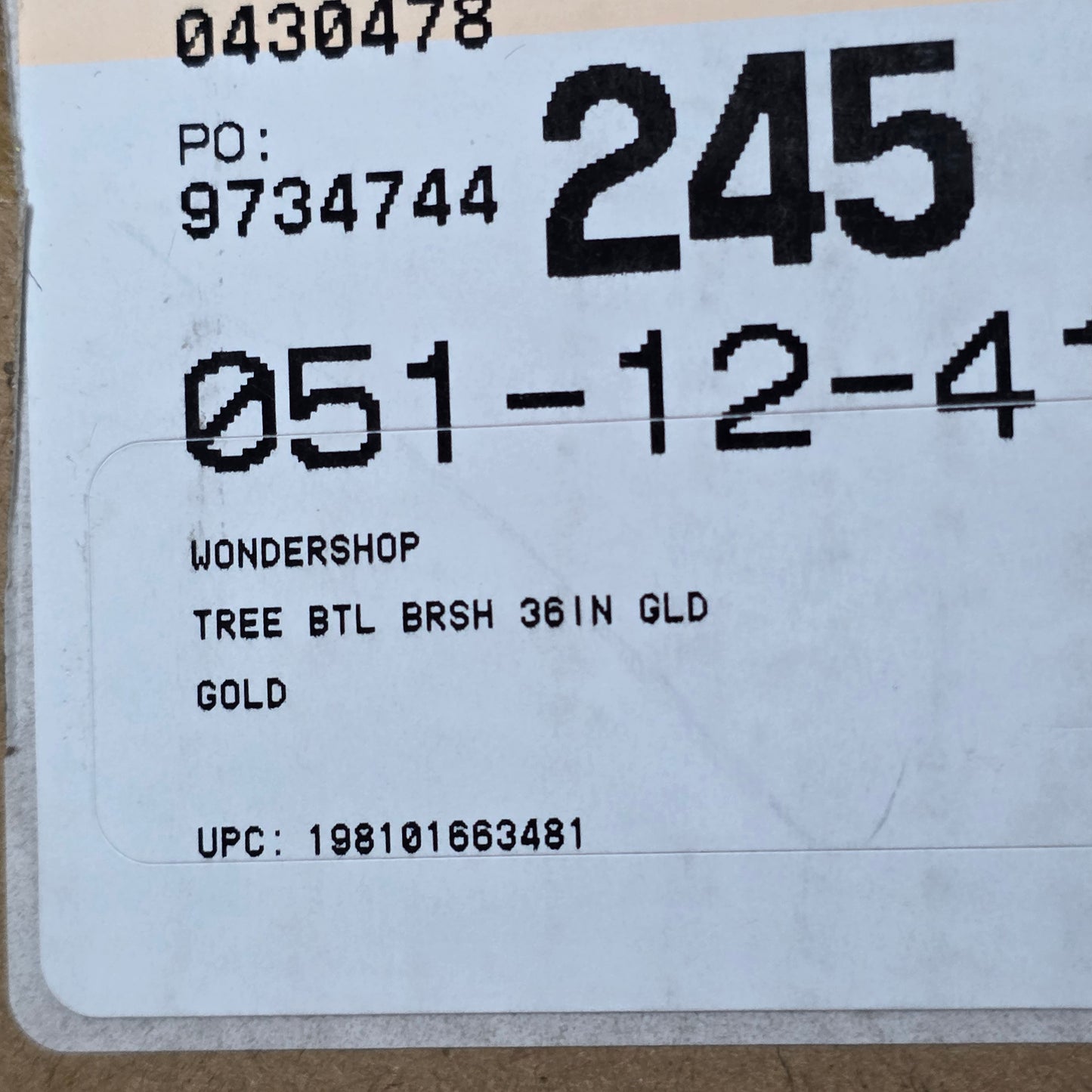 NIB New Wondershop Bottle Brush Tree 36" Gold Holiday Christmas Decor