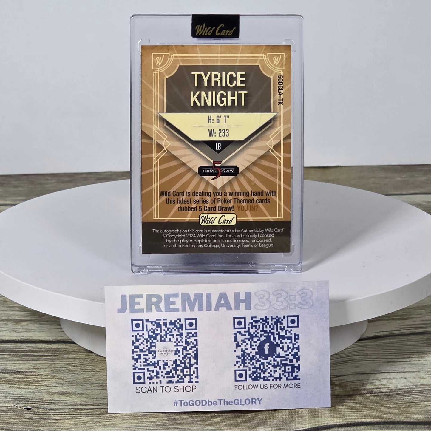 Autographed Tyrice Knight Wild Card 5 Card Draw 1/3