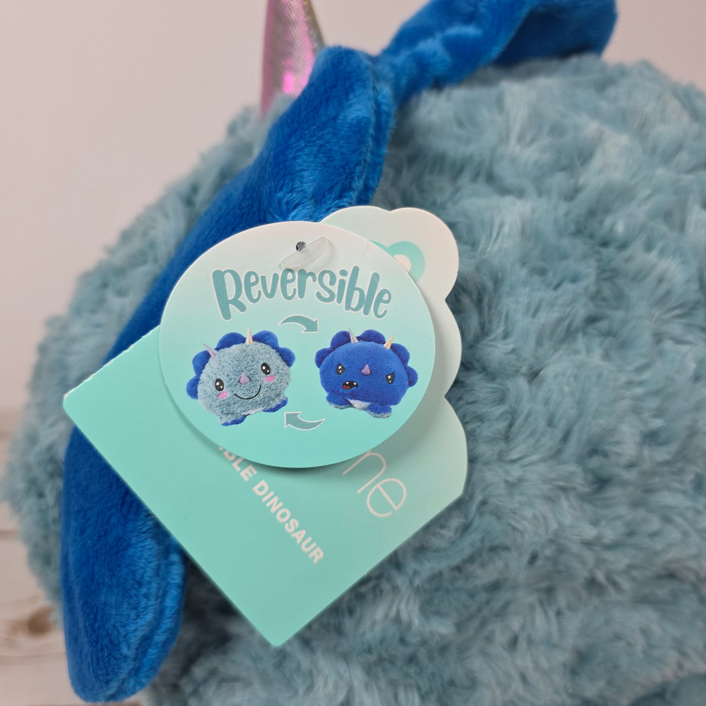 NWT New HugMe Reversible Dinosaur Stuffed Animal Donnie 279771 Blue