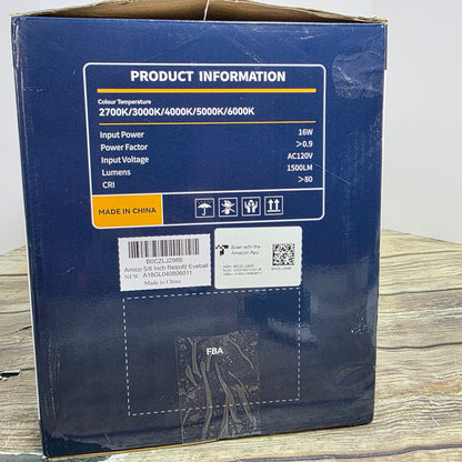 New Amico 6"5CCT IN 1  Gimbal LED Recessed Lights 4 Pack