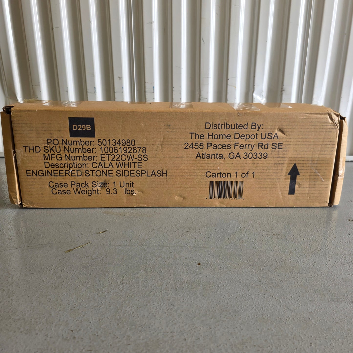 New Home Decorators CALA WHITE Engineered Stone Sidesplash ET22CW-SS